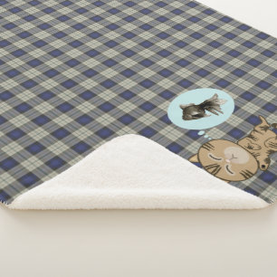Dreaming cat sherpa blanket deken