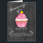 Dreaming of a Sweet Christmas !<br><div class="desc">Le Handpainted watercolor on chalkboard,  Christmas cake for the sweetest season of the year.</div>