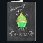 Dreaming of a Sweet Christmas !<br><div class="desc">Le Handpainted watercolor on chalkboard,  Christmas cake for the sweetest season of the year.</div>