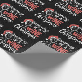 Dreaming Of A Wine Christmas Party Funny Drinking Cadeaupapier (Hoek)