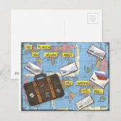 Dreaming of Travel - Mixed Media Artwork Briefkaart (Voorkant / Achterkant)