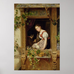 Dreaming op het raam poster