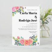 Dreaming Roos Spaans bruiloft Kaart (Staand voorkant)