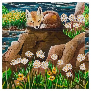 Dreaming van de Fun Fox Fabric Stof