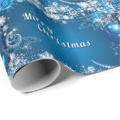Dreaming van een blauw kerstfeest cadeaupapier (Rol Hoek)