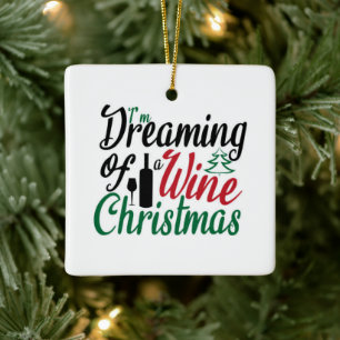 DREAMING VAN EEN "WIJNCHRISTMAS"-KERAMISCHE AANDUI KERAMISCH ORNAMENT