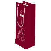 Dreaming van een Wijnkerst | Rode en witte feestda Wijn Cadeautas (Achterkant Gekanteld)