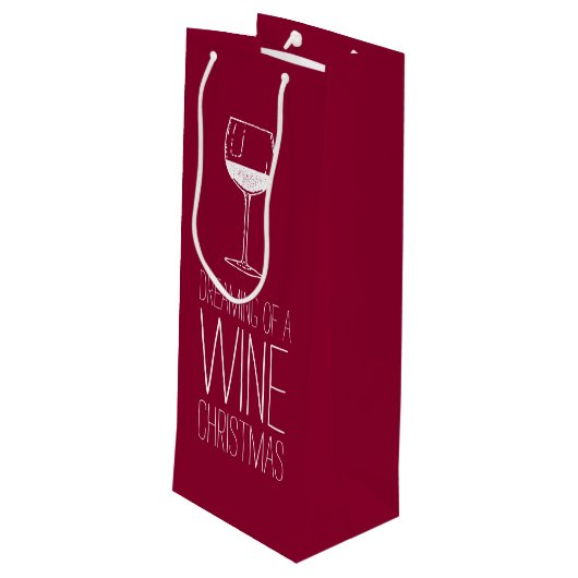 Dreaming van een Wijnkerst | Rode en witte feestda Wijn Cadeautas (Achterkant Gekanteld)