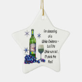 Dreaming van witte kerst, Fun Wine Star Ornament (Rechts)