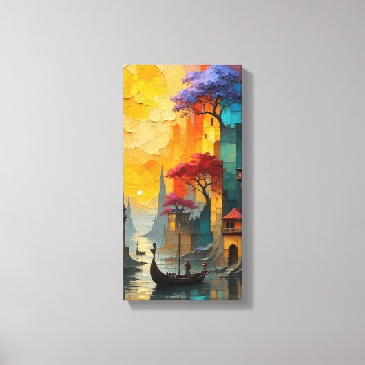 dreamlike cityscape artwork wall frame canvas afdruk (Voorkant)