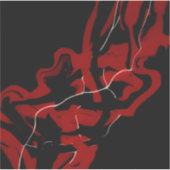 Dreams and Nightmares Abstract Red Black Fluid Art Sticker (Voorkant)