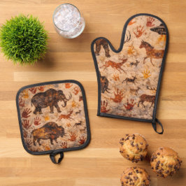 Dreams Cave art oven and potholder Ovenwant & Pannenlap Set