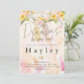 Dreams do ware Waterverf Boho Baby shower Kaart (Staand voorkant)