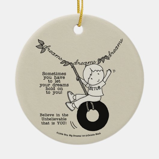 Dreams houden je vast keramisch ornament (Voorkant)