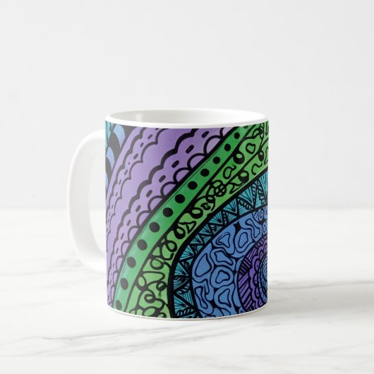 Dreams In Blue Abstract Coffee Mug (Devant gauche)