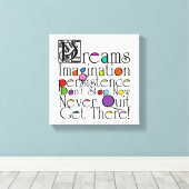 Dreams Inspirerend Quote Canvas Afdruk (Insitu (Houten vloer))