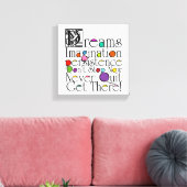 Dreams Inspirerend Quote Canvas Afdruk (Insitu (Woonkamer))