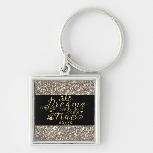 DREAMS KOMEN ECHT GOEDE Glitter Sleutelhanger (Voorkant)