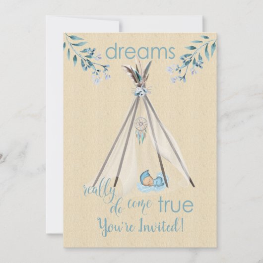 Dreams komen echt waar Boho DreamCatcher Tipi Kaart (Voorkant)