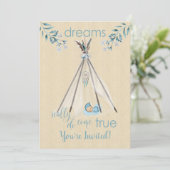 Dreams komen echt waar Boho DreamCatcher Tipi Kaart (Staand voorkant)