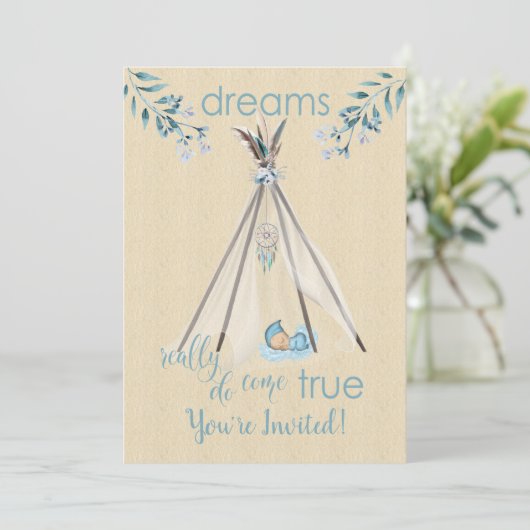 Dreams komen echt waar Boho DreamCatcher Tipi Kaart (Staand voorkant)
