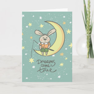 Dreams komen uit   Bunny op de maan Kaart