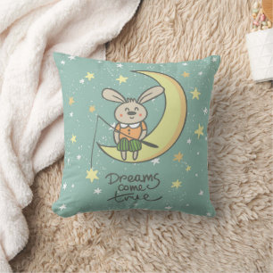 Dreams komen uit   Bunny op de maan Kussen