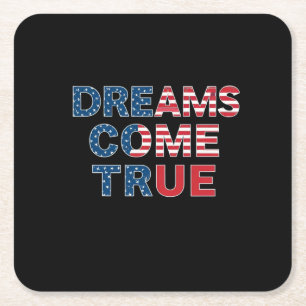 Dreams komen uit vierkante kartonnen onderzetter
