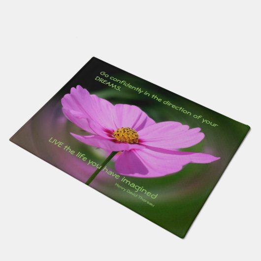 Dreams Quote Cosmos Flower Inspirerend Deurmat (Schuin)