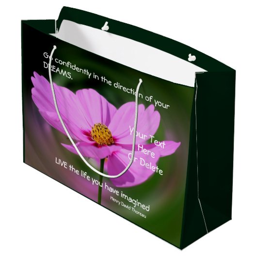 Dreams Quote Cosmos Inspirerend gepersonaliseerd Groot Cadeauzakje (Achterkant Gekanteld)