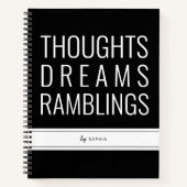 Dreams Ramblings Gedachten Gepersonaliseerd Dagboe Notitieboek (Voorkant)