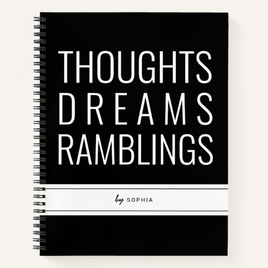 Dreams Ramblings Gedachten Gepersonaliseerd Dagboe Notitieboek (Voorkant)