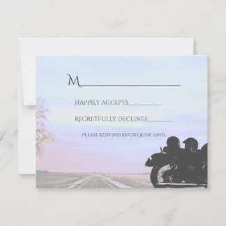 Dreams van de Open Road Motorcycle Wedding RSVP Kaartje