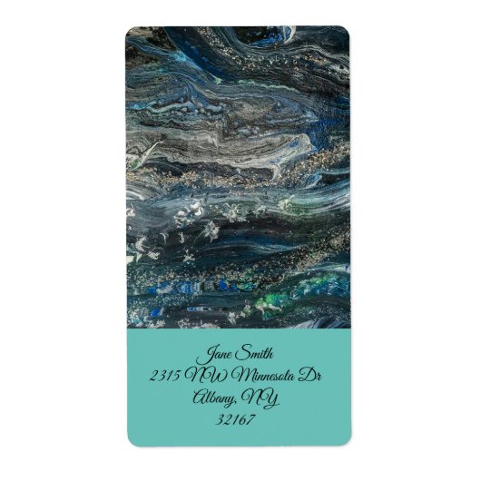 Dreams van het abstracte schilderij Ocean'20 Etiket (Voorkant)