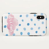 Dreams Waterverf Blue Polka Dots Case-Mate iPhone Case (Achterkant (horizontaal))