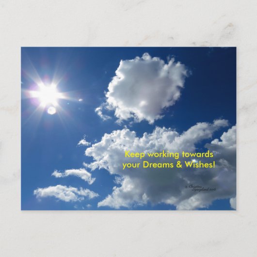 Dreams wenst Clouds sun Briefkaart (Voorkant)