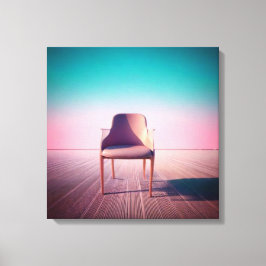 Dreamscape Elegance: Hedendaagse stoel in Gradien Canvas Afdruk