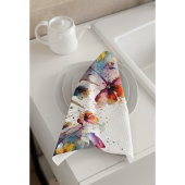 Dreamscape Garden: Abstracte Waterverf bloemen Theedoek