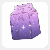 Dreamscape, sterrenstelsel in een melkbox vierkante sticker (Voorkant)