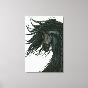 DreamWalker Friesian Black Horse Art beroemd gemaa Canvas Afdruk