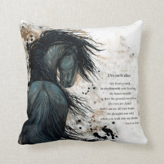 DreamWalker Horse Pillow Art Print van Bihrle Kussen