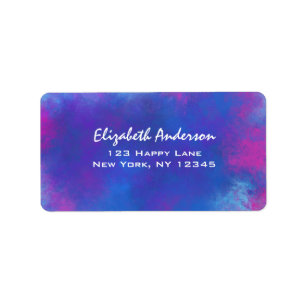 Dreamweaver Abstracte wolken in Roze Paars en Blau Etiket