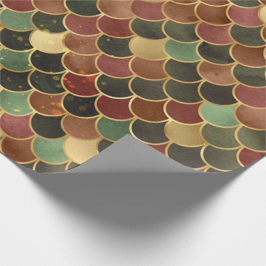 Dreamweaver Auntumnal en goudkleurige Zeemeerminni Cadeaupapier (Hoek)