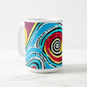 Dreamweaver Australian Aboriginal Design #2 Koffiemok (Voorkant links)