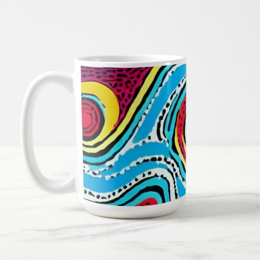 Dreamweaver Australian Aboriginal Design #2 Koffiemok (Links)