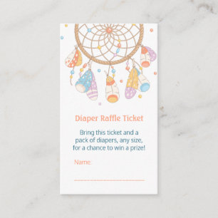 Dreamweaver Baby shower Diaper Raffle Ticket Informatiekaartje