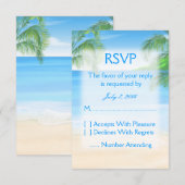 Dreamweaver Beach Wedding RSVP Kaartje (Voorkant / Achterkant)