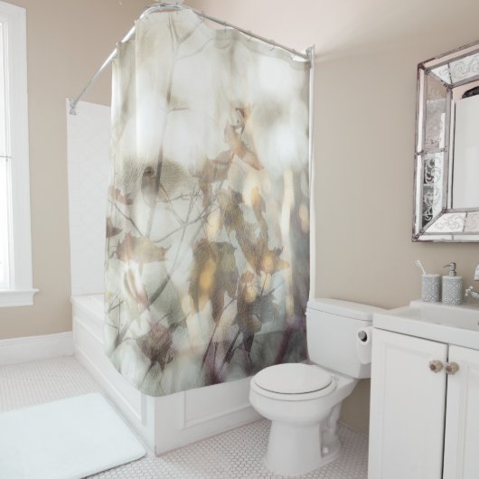 Dreamweaver Bird en Bokeh Dreamweaver laat Natuur Douchegordijn (In situ)