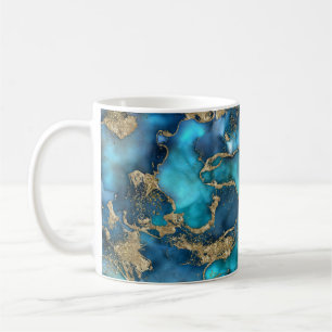 Dreamweaver Blue Blauwgroen en Gold Koffiemok