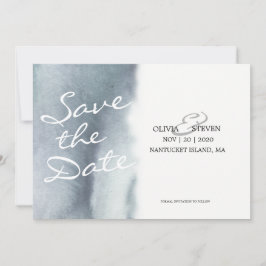 Dreamweaver Blue Grey Waterverf Wedding Save the D Save The Date